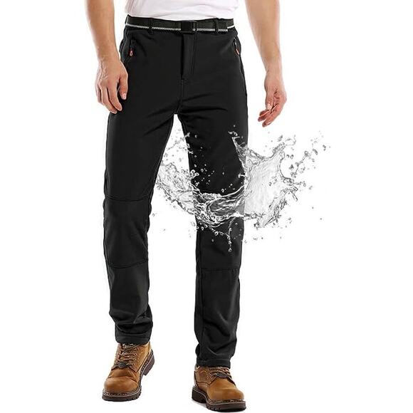 Camii Mia Men's Black Windproof Waterproof Soft Shell Hiking Pants Size 42x28 - Picture 1 of 8